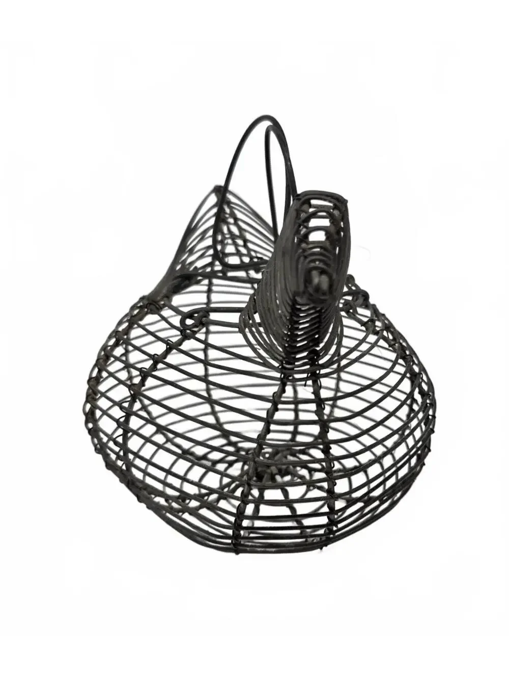 Vintage Wire Hen Egg Basket Primitive Farmhouse Chicken Kitchen Decor